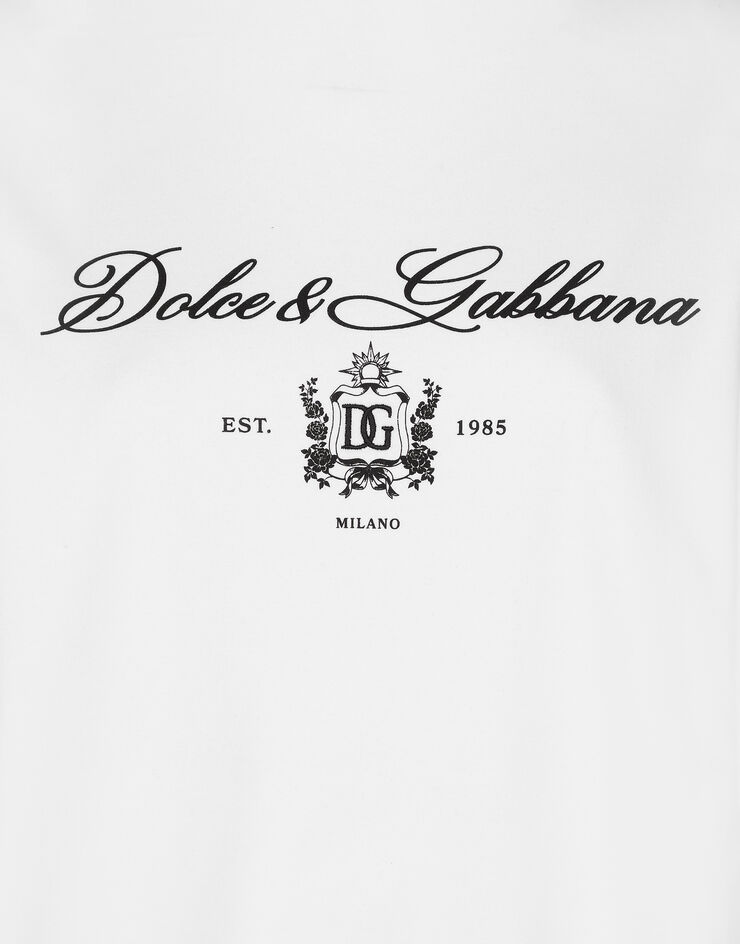 Dolce & Gabbana Camiseta de punto con inscripción del logotipo Dolce&Gabbana Blanco F8V12ZGDCNW