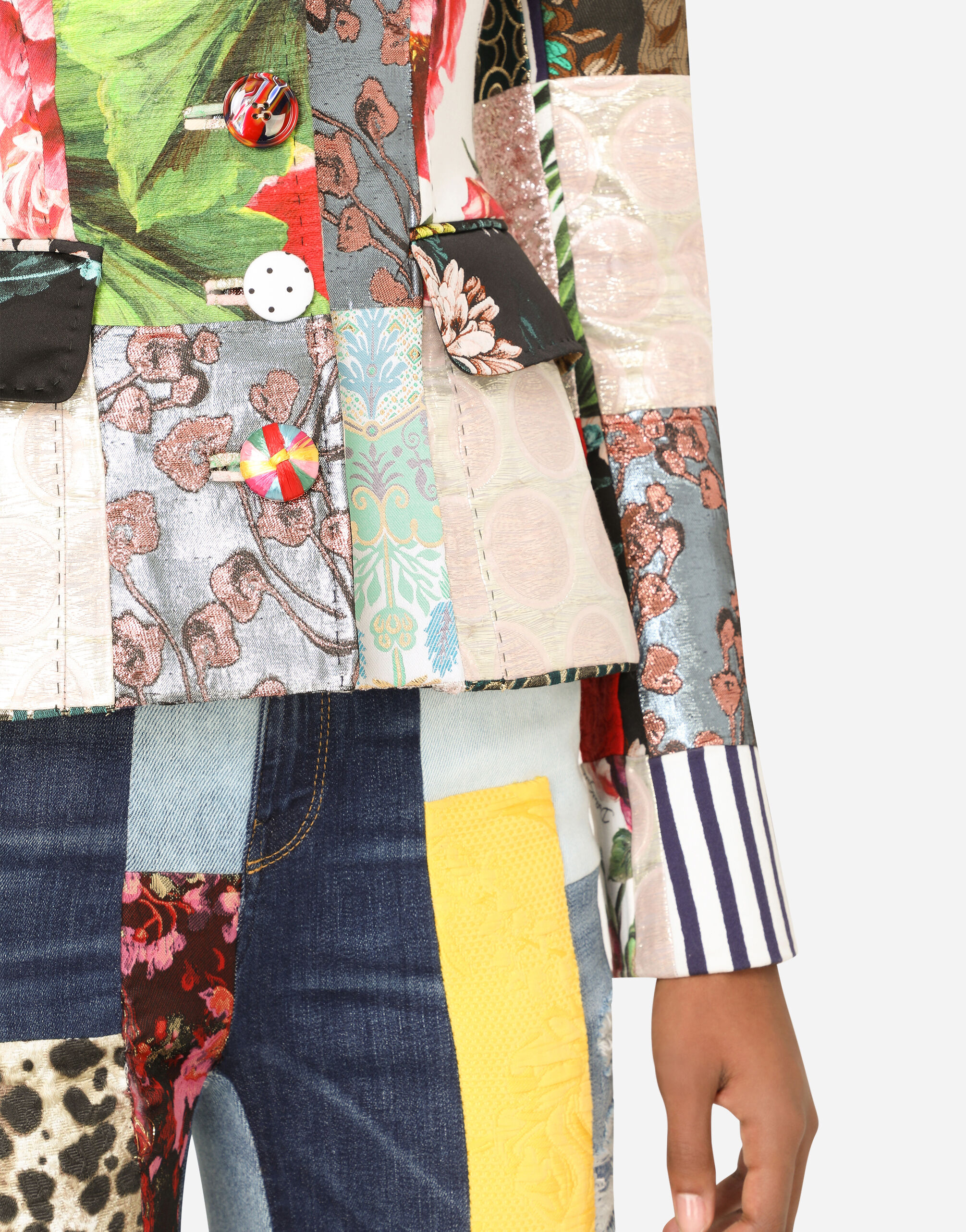 Single-breasted patchwork jacquard Dolce blazer