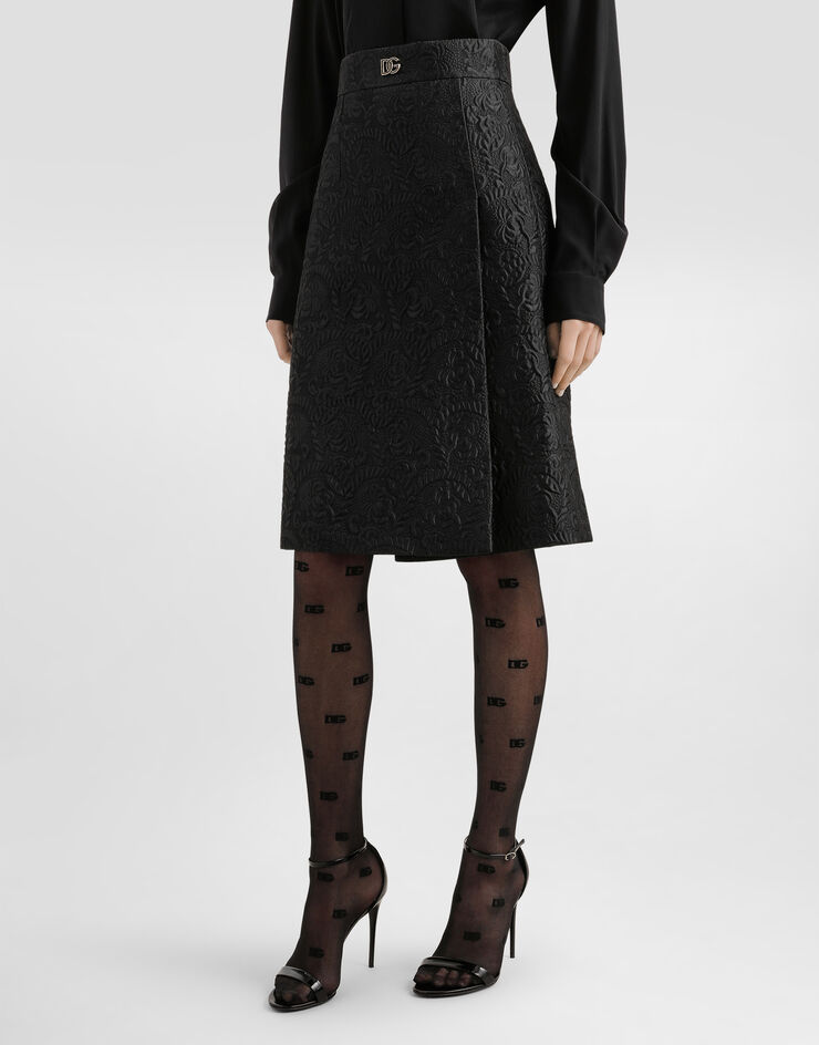 Dolce & Gabbana Peony brocade skirt Black F4CJ2THJMQO