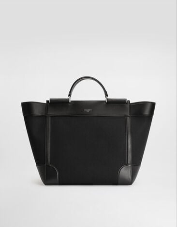 Dolce & Gabbana Calfskin and panama bag Black BM2448A9C21