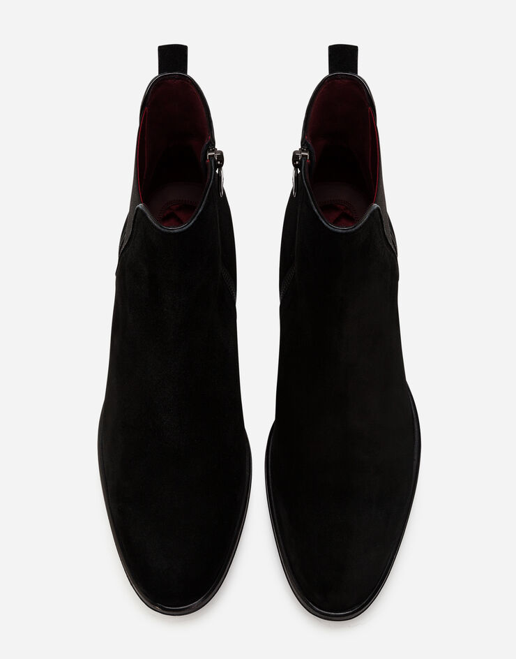 Dolce & Gabbana Velvet calfskin chelsea boots Black A60323AA415