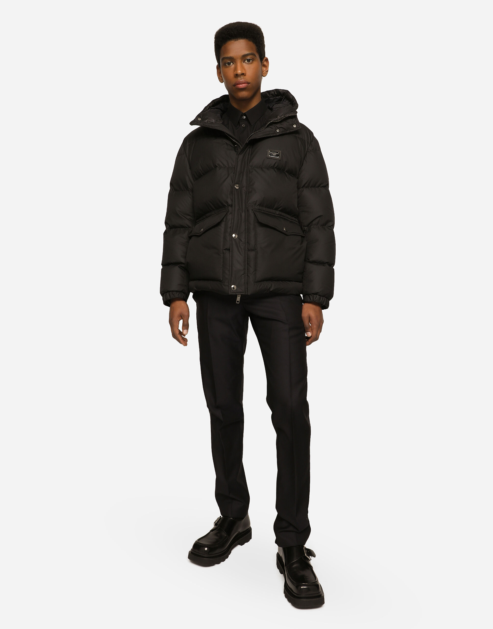 Stretch poplin Gold-fit shirt in Black for Men | Dolce&Gabbana®
