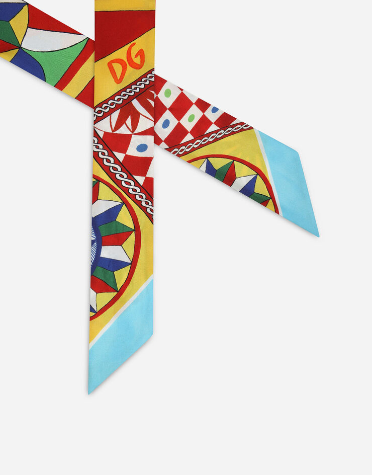 Dolce&Gabbana Carretto-print twill headscarf (6x100) Red FS215AGDBTQ