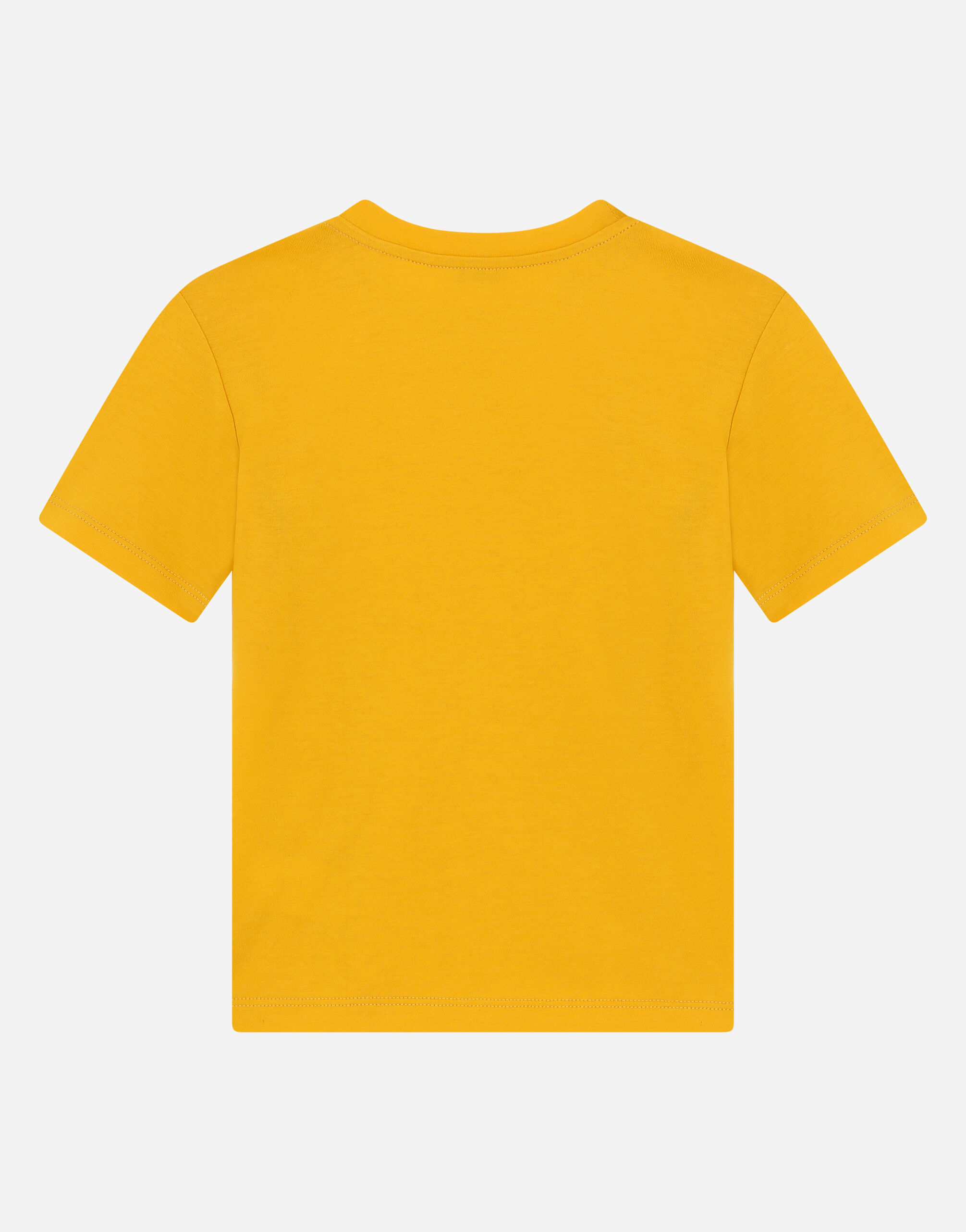 Jersey T-shirt with DG logo embroidery in Yellow for Men