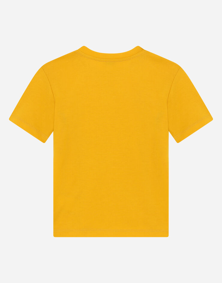 Dolce & Gabbana Jersey T-shirt with DG logo embroidery Giallo L4JTDYG7BYL