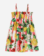 Dolce & Gabbana Poplin sundress with lemon and cherry print Print L53DI6HS5QR