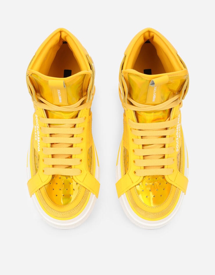 Dolce & Gabbana Custom 2.Zero high-top sneakers in mixed materials Yellow CK1870AO737