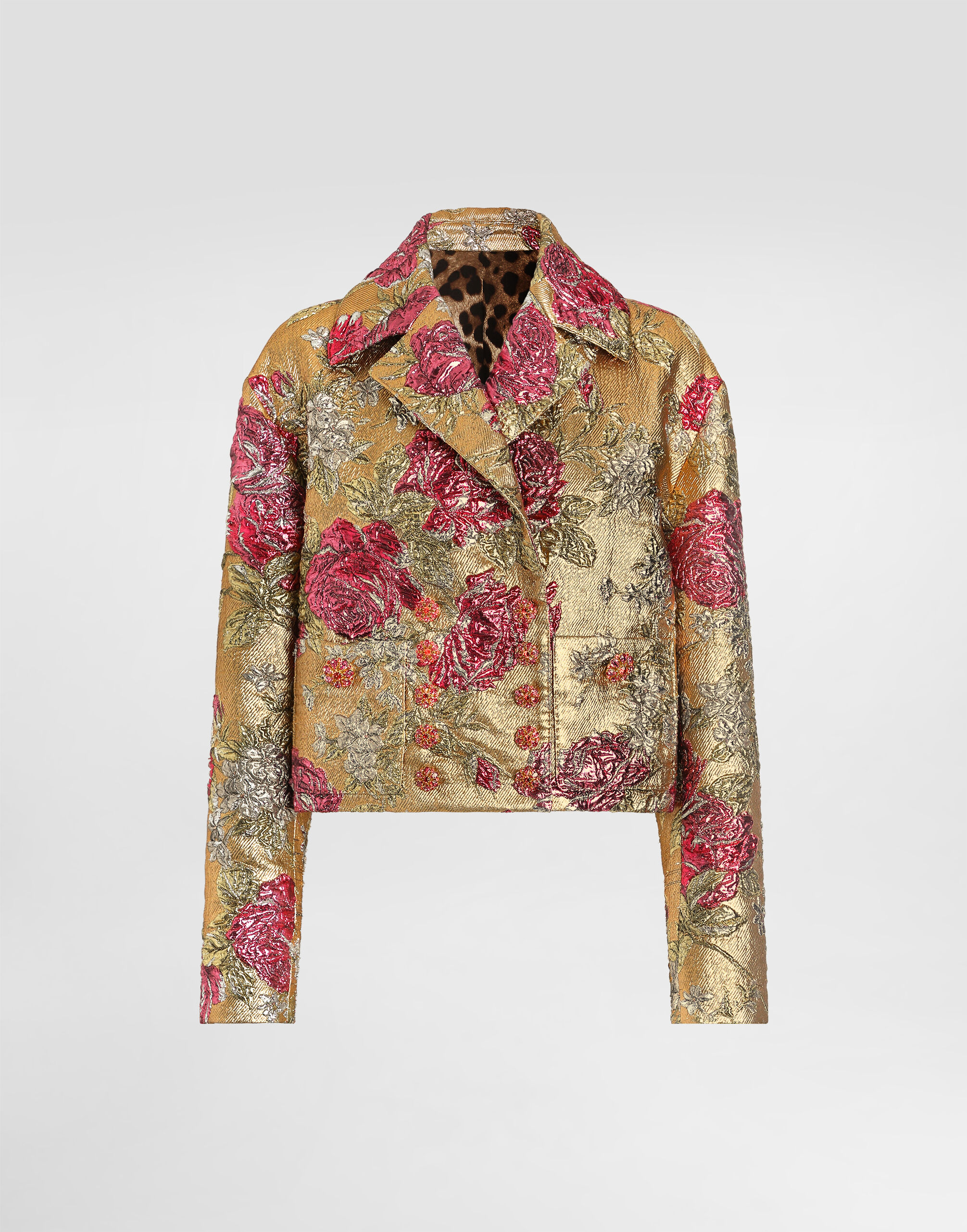 Double-breasted jacket in floral jacquard in Multicolor for Women