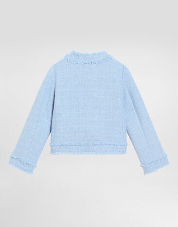Dolce & Gabbana Single-breasted raschel tweed jacket with bejeweled buttons Purple L52E36FMTAC