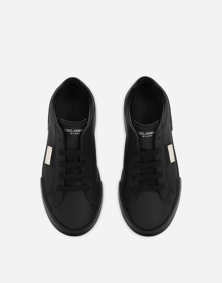 Dolce & Gabbana Zapatilla Portofino Vintage en piel de becerro Negro DA5183A3444