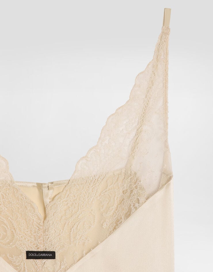 Dolce & Gabbana Silk satin top Dolce & Gabbana Silk satin top Beige F7BN5TFU1AU