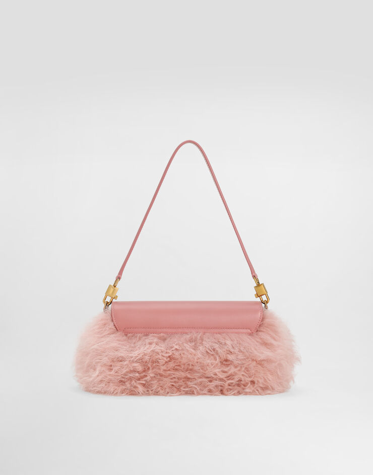 Dolce & Gabbana Marlene shearling and palmellato calfskin shoulder bag Multicolor BB7756A0524