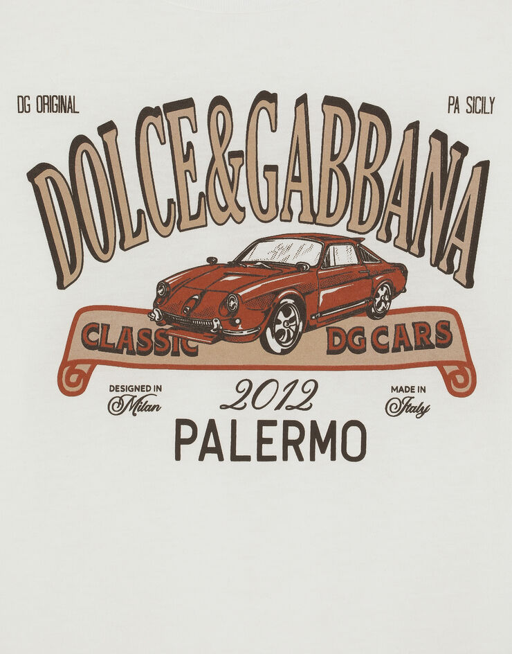 Dolce & Gabbana T-shirt en jersey avec logo DG Palermo Blanc L4JTHVG7NYA