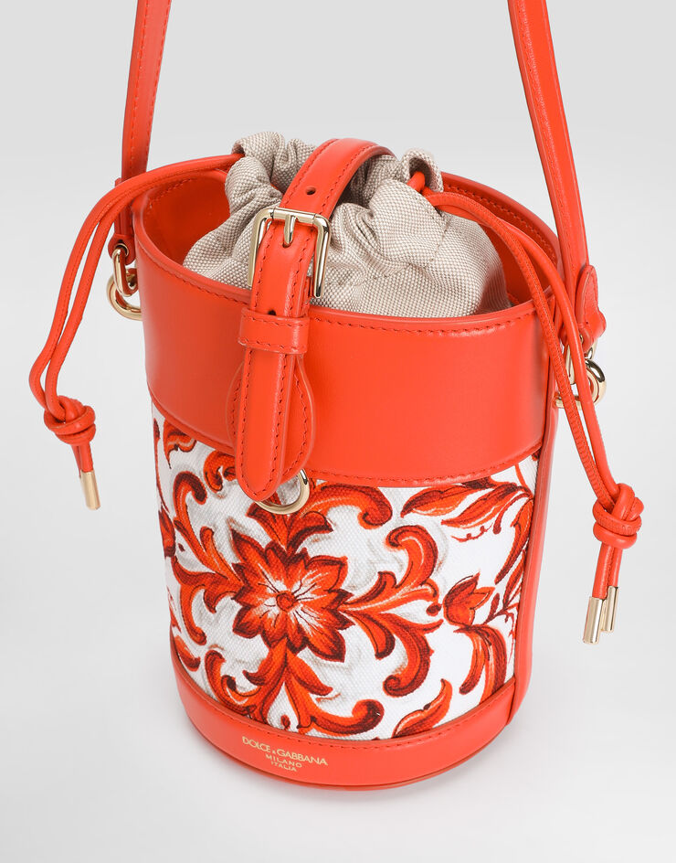 Dolce & Gabbana Majolica-print Capri canvas bucket bag Multicolor BB7816A0401