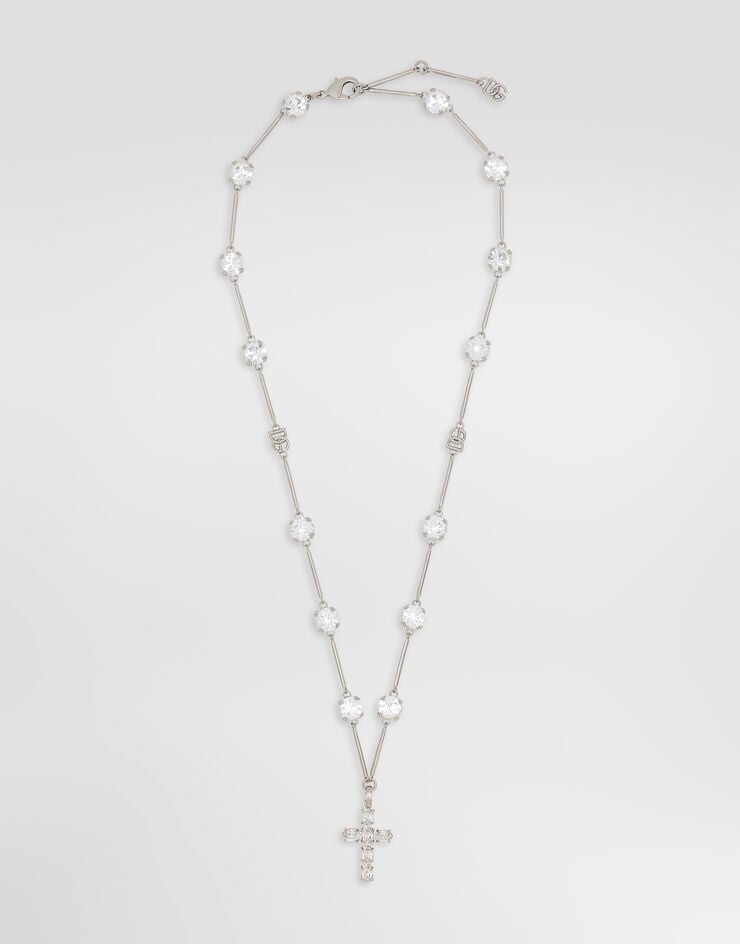 Dolce & Gabbana Halskette im Rosenkranzstil mit Strasskreuz Dolce & Gabbana Halskette im Rosenkranzstil mit Strasskreuz Kristall WNQ2D6W2222