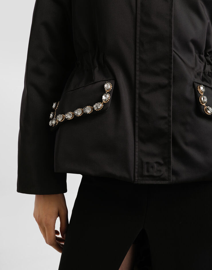 Dolce & Gabbana Cazadora de nailon con logotipo en relieve Negro F9S85ZGDC9F