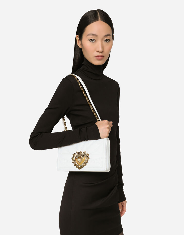 Dolce & Gabbana ディヴォーション バッグ ミディアム マトラッセナッパレザー ホワイト BB7158AW437