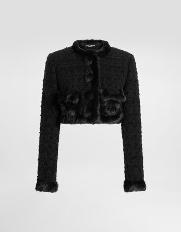 Dolce & Gabbana Single-breasted mat jacket Black F27HWZFUTBI