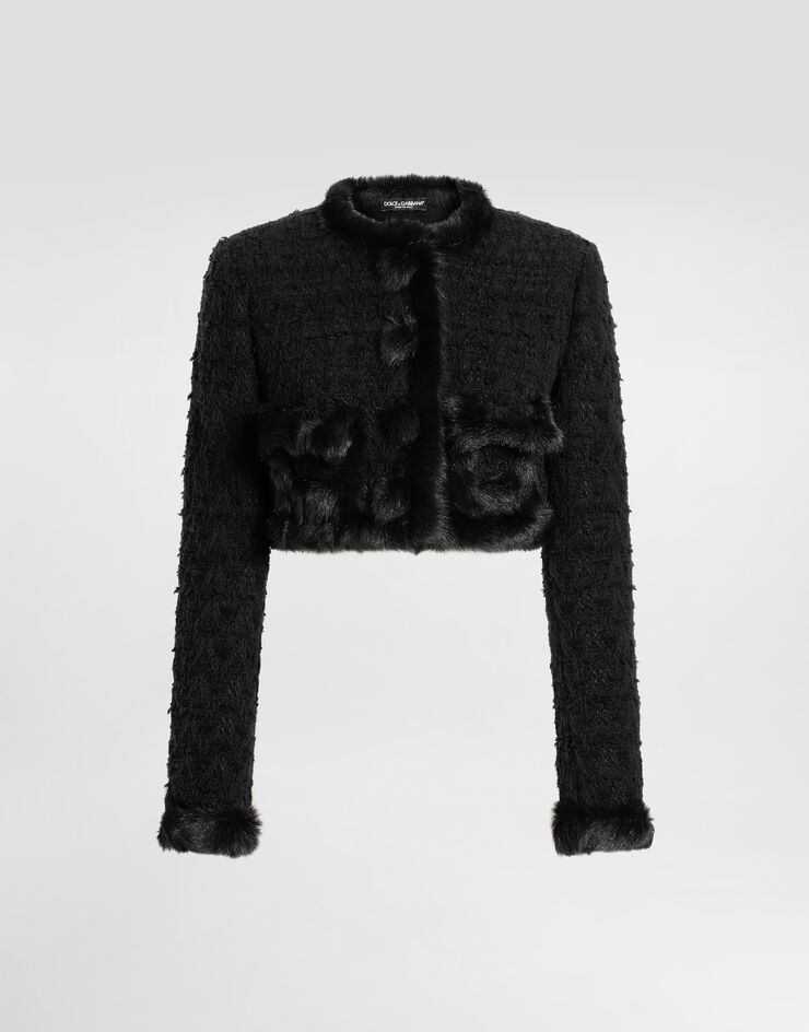 Dolce & Gabbana Single-breasted mat jacket Black F27HWZFUTBI