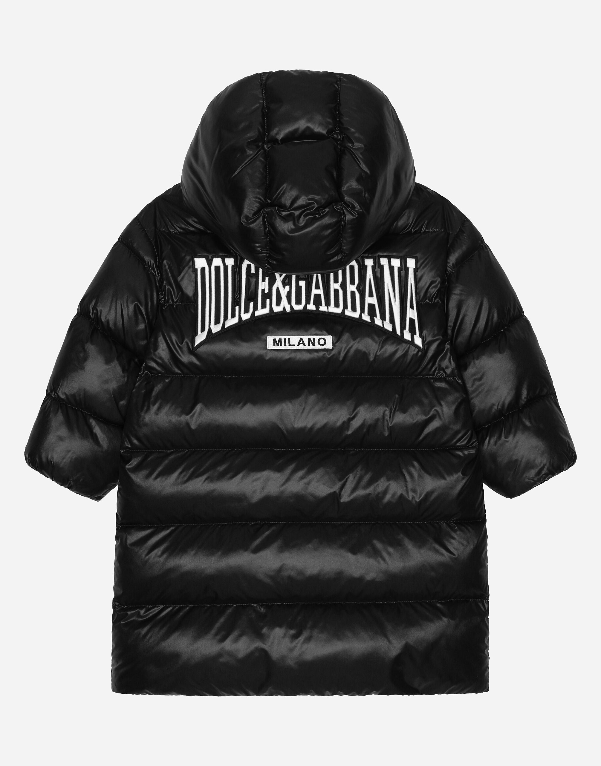 DOLCE&GABBANA ダウンジャケット 黒 ロゴプレート ドルチェ&ガッバーナ