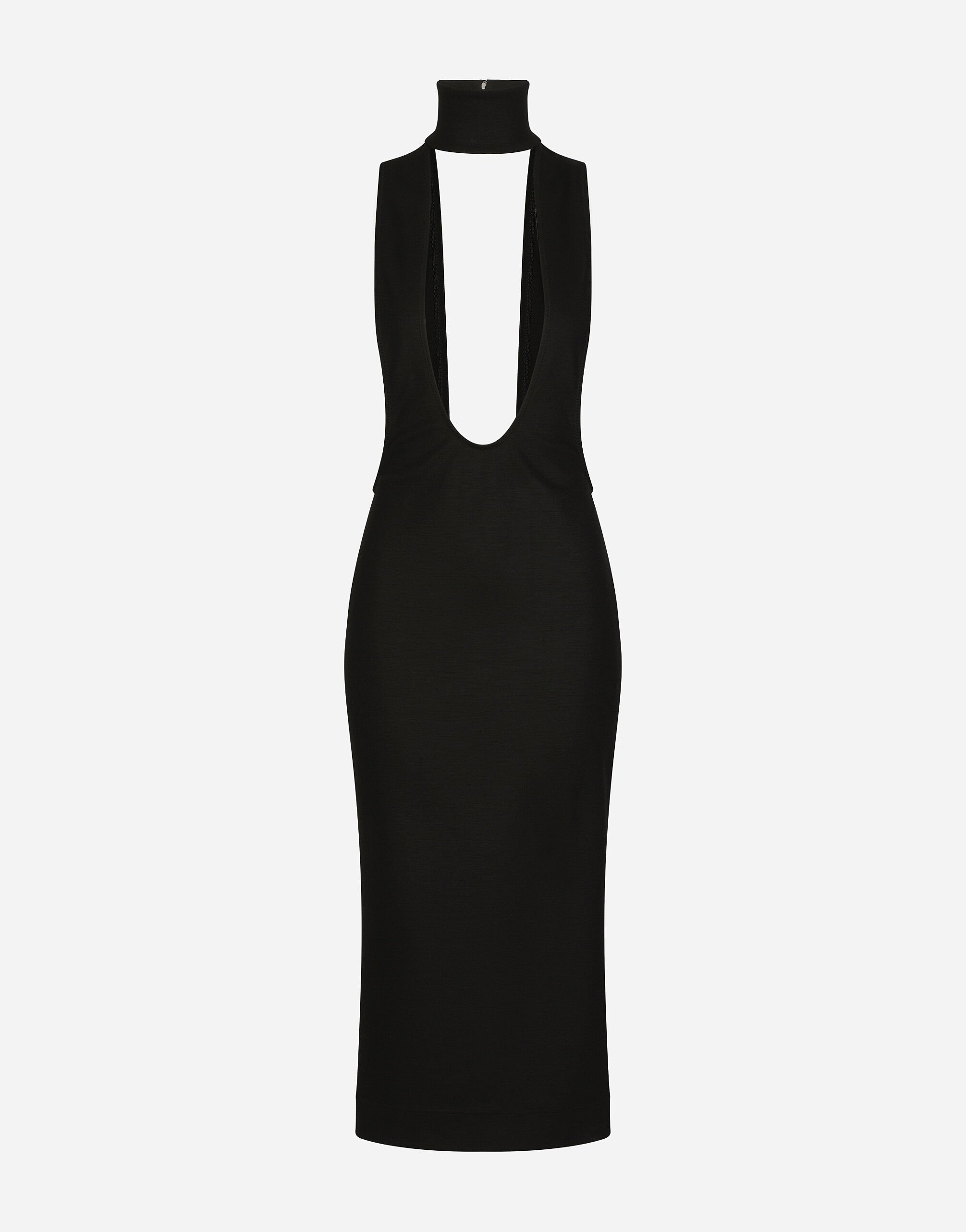 Dolce & Gabbana キャディ カットアウトドレス ブラック ブラックのウィメンズ Jersey calf-length dress with cut-out