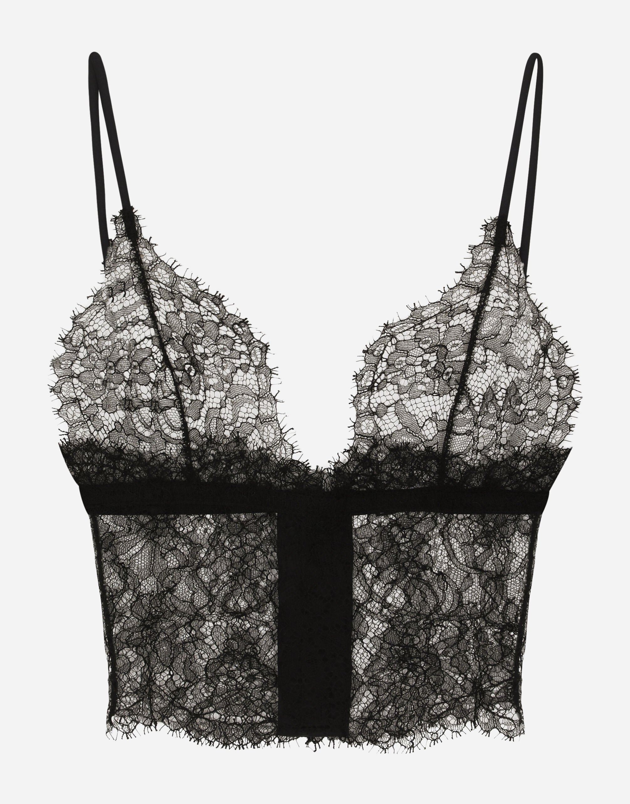 Dolce & Gabbana Triangle lace bralette Black O7E04TONN35