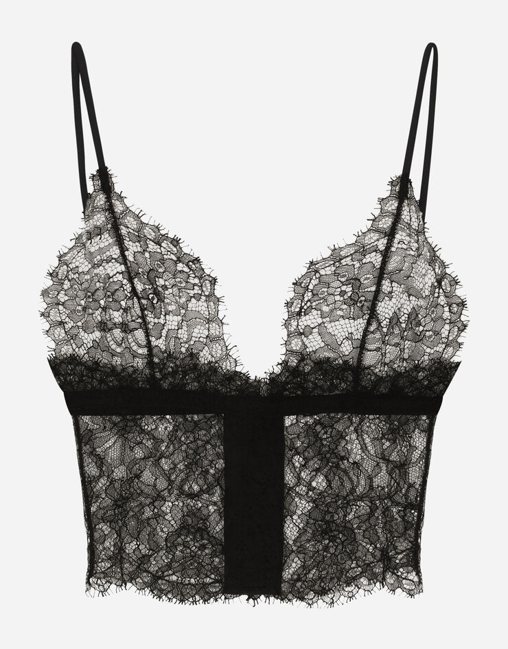 Triangle lace bralette in Black for