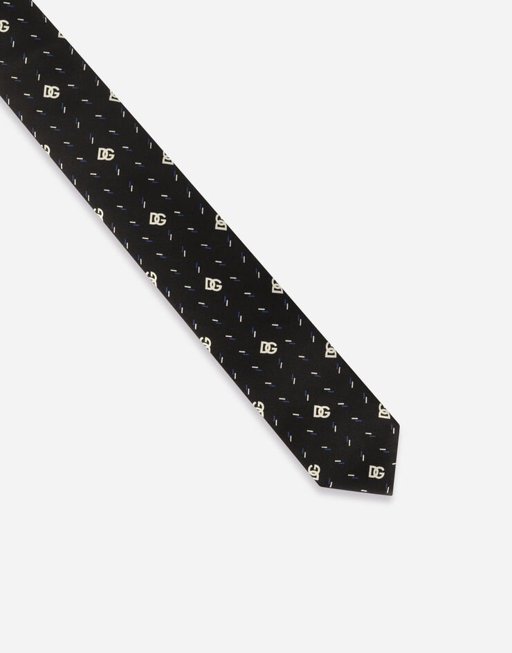 Dolce & Gabbana 6-cm silk blade tie with DG logo print Multicolor GT149EG0WPU