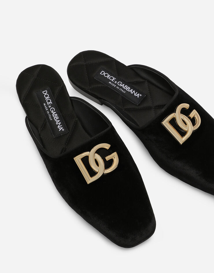 Dolce & Gabbana Sabot aus Samt Schwarz CI0177A4195
