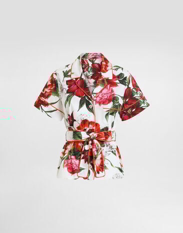 Dolce & Gabbana Flower-print poplin vanity shirt Print F5G67THS5TQ