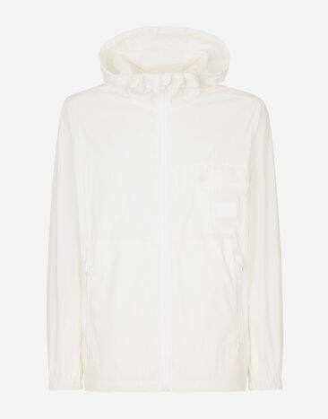 Dolce & Gabbana Poplin jacket with hood and tag White G9BFRTHUMQ4