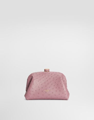 Dolce & Gabbana حقيبة يد Grandma Mini من جلد نعام وردي BB7993B8G31