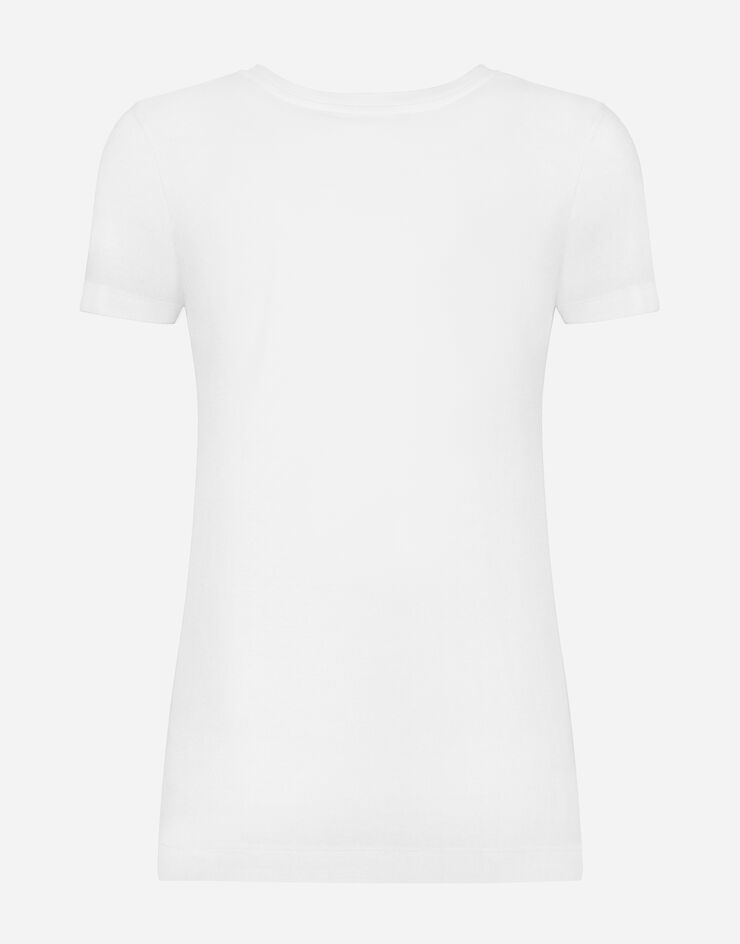 Dolce & Gabbana Camiseta en punto con estampado corazón y DG Blanco F8L99TG7XAY