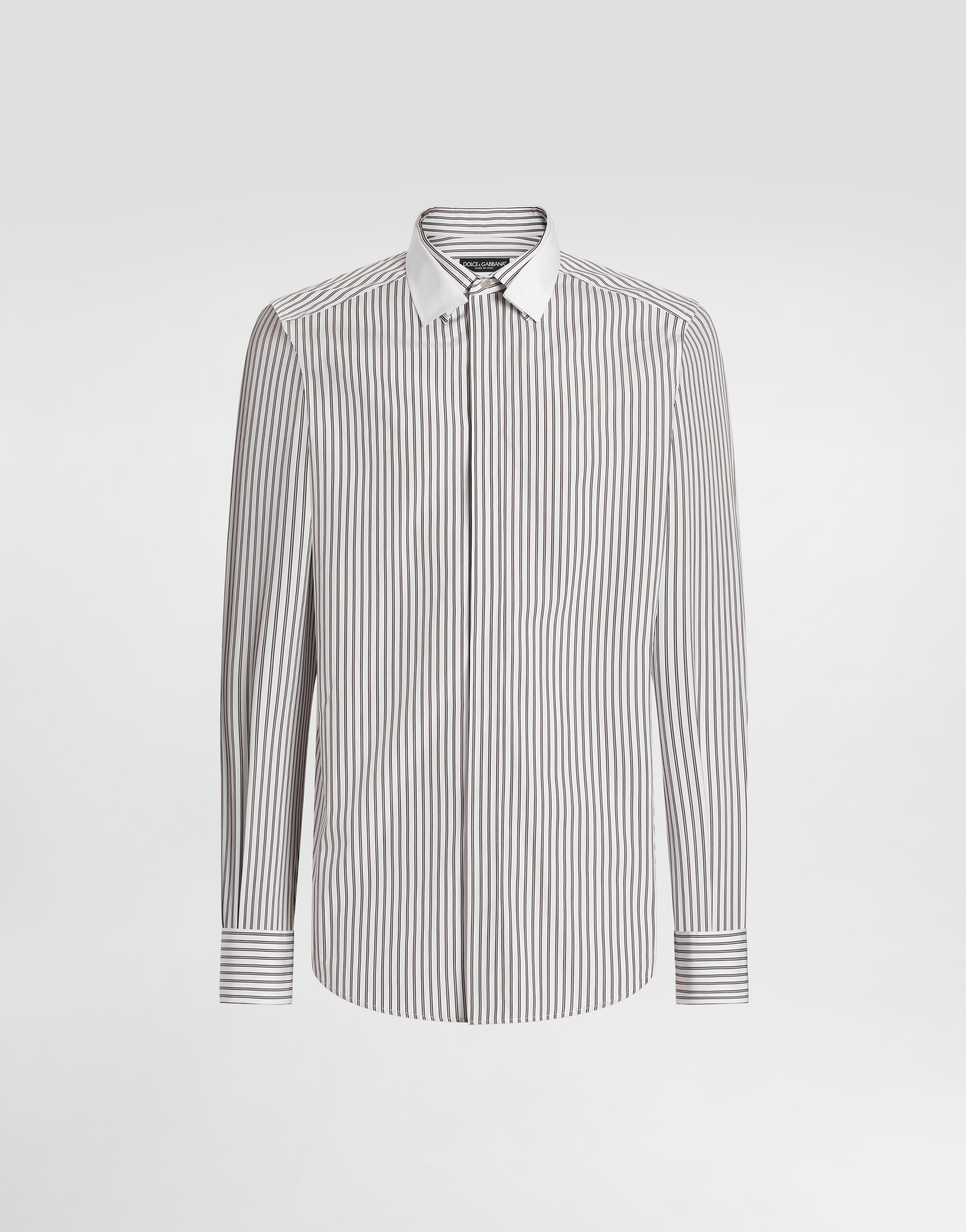 Striped poplin martini shirt