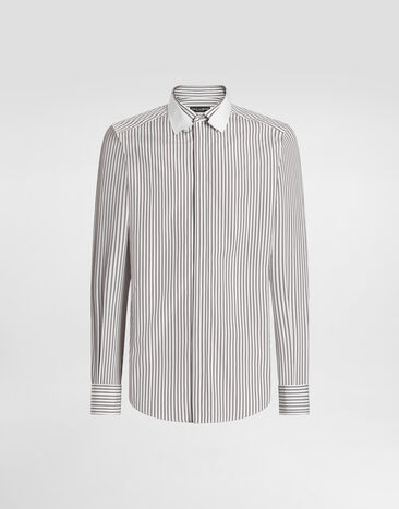 Dolce & Gabbana Camisa Martini de popelina a rayas Multicolor G5NQ0ZFR5ZP