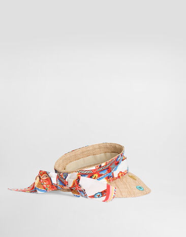 Dolce & Gabbana Carretto-print raffia hat Multicolor LB5H79G7P5Q
