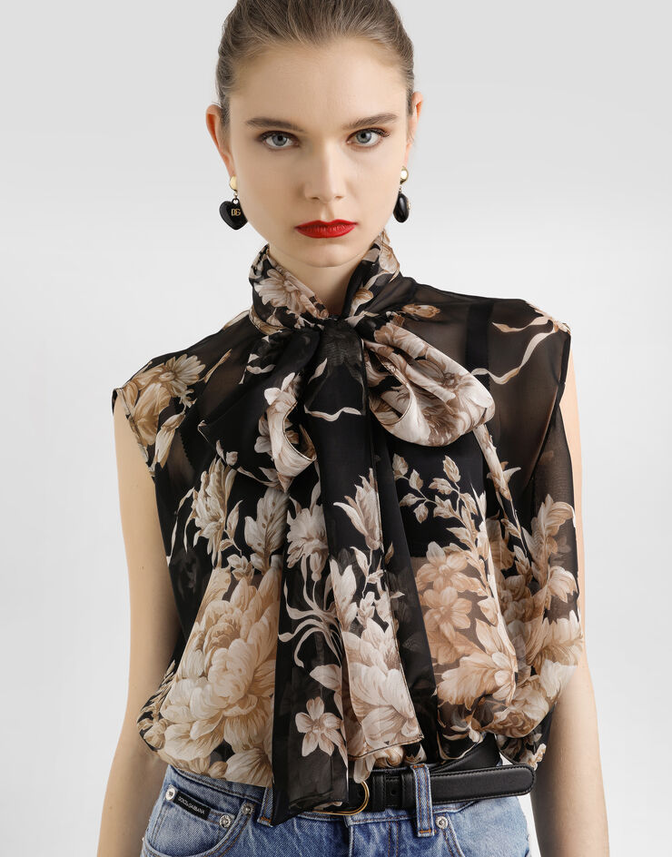 Dolce & Gabbana Rose-print chiffon shirt Print F7BD1TIS1ZO