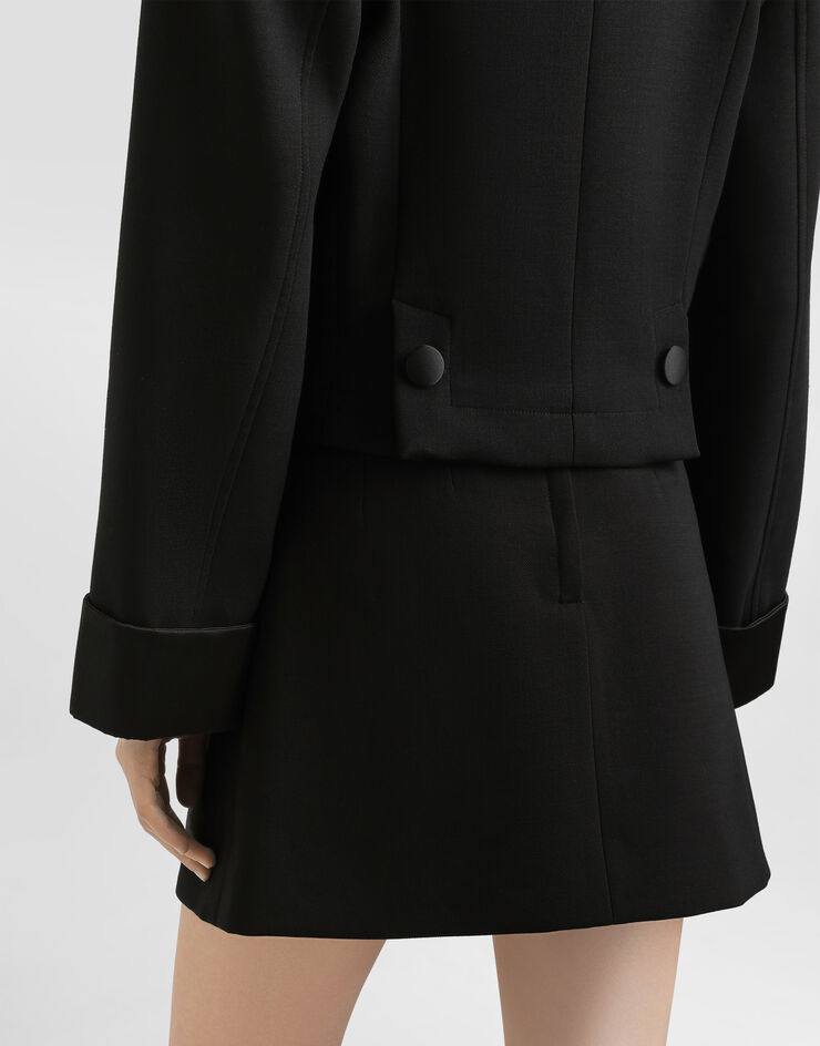 Dolce & Gabbana Double-breasted wool jacket Black F9S67TFUBGE