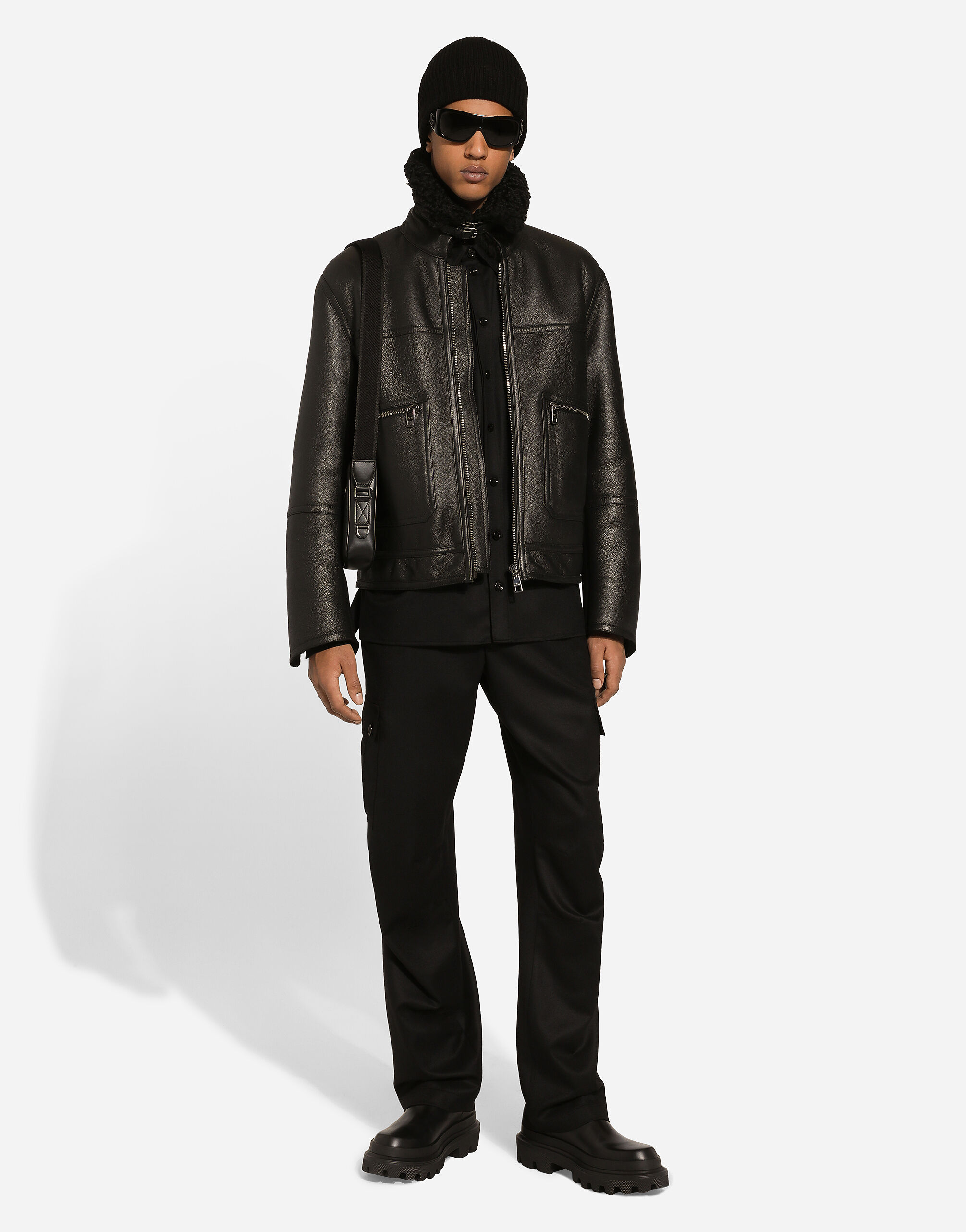 Oversize flannel shirt in Black for Men Dolce Gabbana