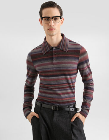 Dolce & Gabbana Striped wool polo shirt  GXZC2TJDVL1