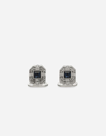 Dolce & Gabbana Gemelli in argento con strass in cristallo Bianco GT147EG0UBU