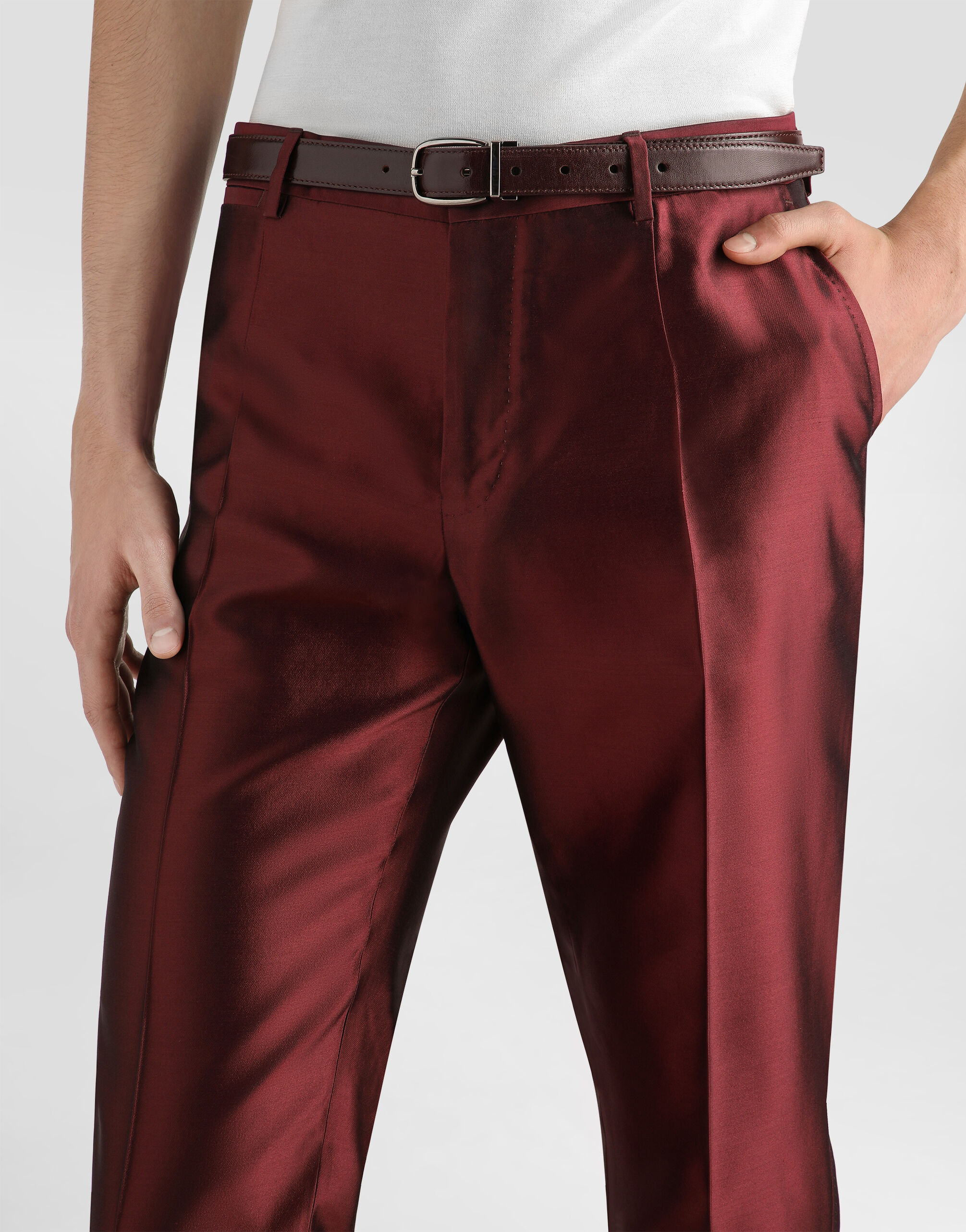 Silk shantung trousers - thumbnail 4