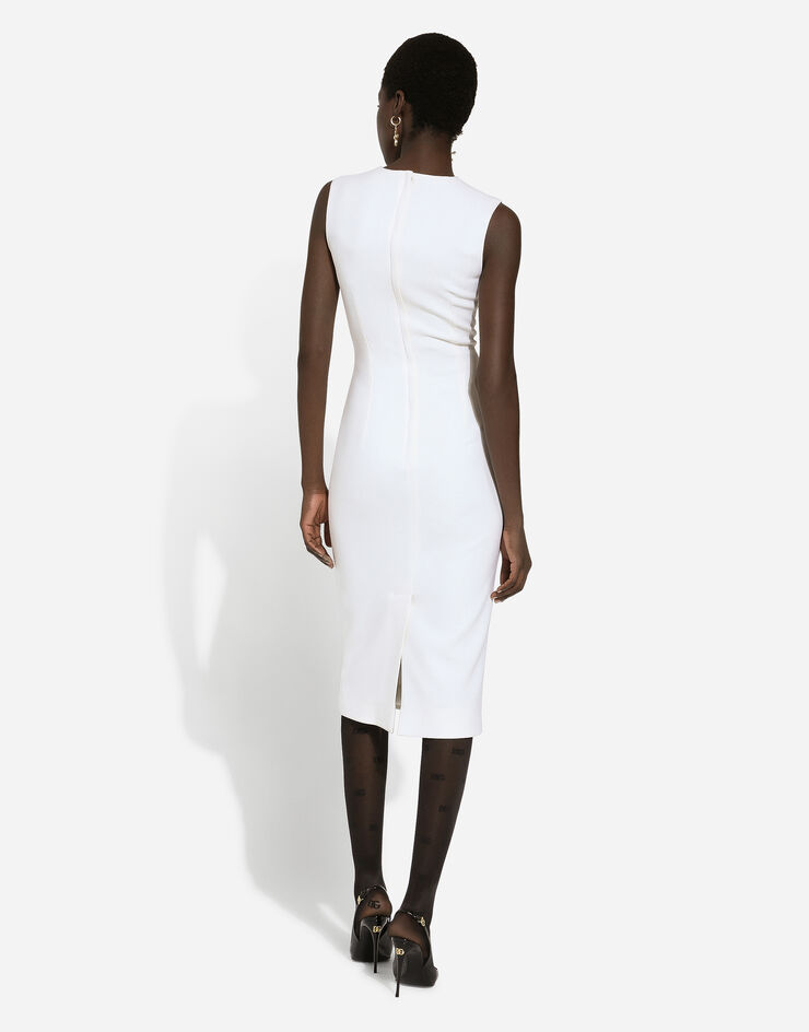 Dolce & Gabbana Schlauchkleid aus Wolle Weiss F6GASTGDCBV
