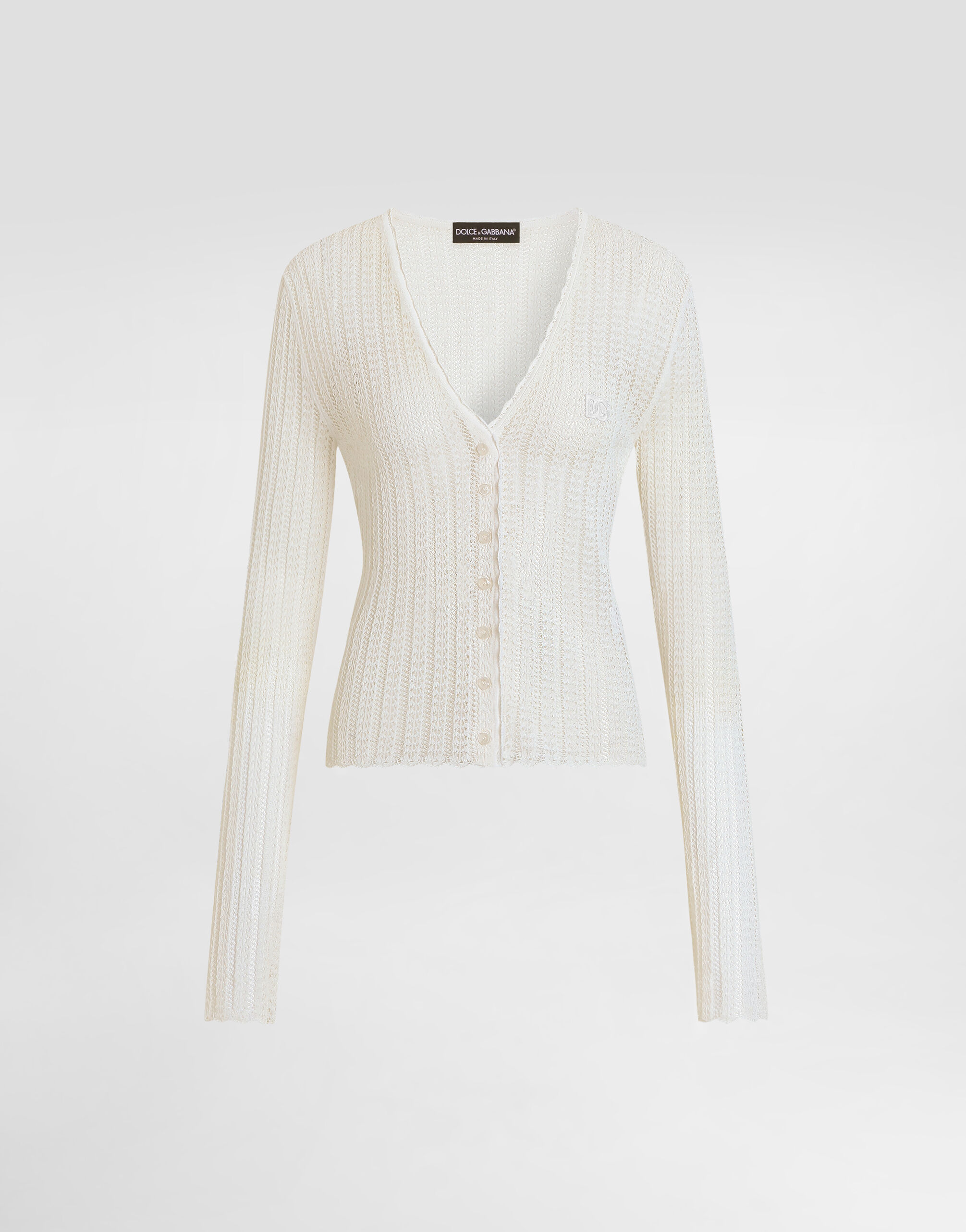 Dolce & Gabbana アイボリー カーディガン DG cashmere and silk cardigan in white - Dolce Gabbana | Mytheresa