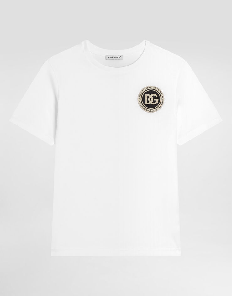 Dolce & Gabbana Jersey t-shirt with patch Dolce & Gabbana Jersey t-shirt with patch White L4JTHUG7P1P
