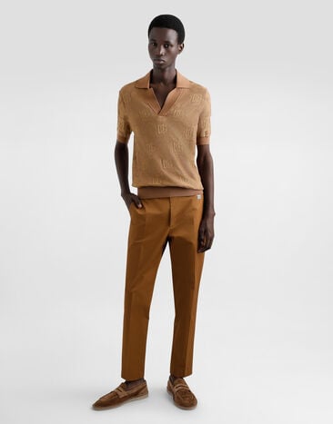 Dolce & Gabbana Tailored cotton pants Brown GW13ETFUFNV