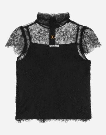 Dolce & Gabbana 蕾丝短袖针织衫 版画 L5JN79FSG79