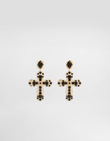 Dolce & Gabbana Clip earrings with crosses Multicolor WES6V2W1111