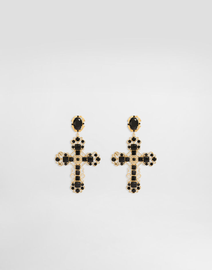 Dolce & Gabbana Clip earrings with crosses Multicolor WES6V2W1111