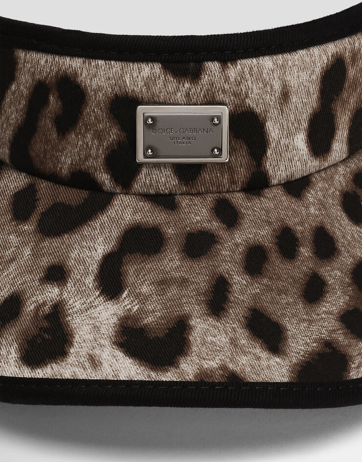 Dolce & Gabbana Visera de algodón con estampado Leopardo y logotipo Imprima GH910AFSFAG